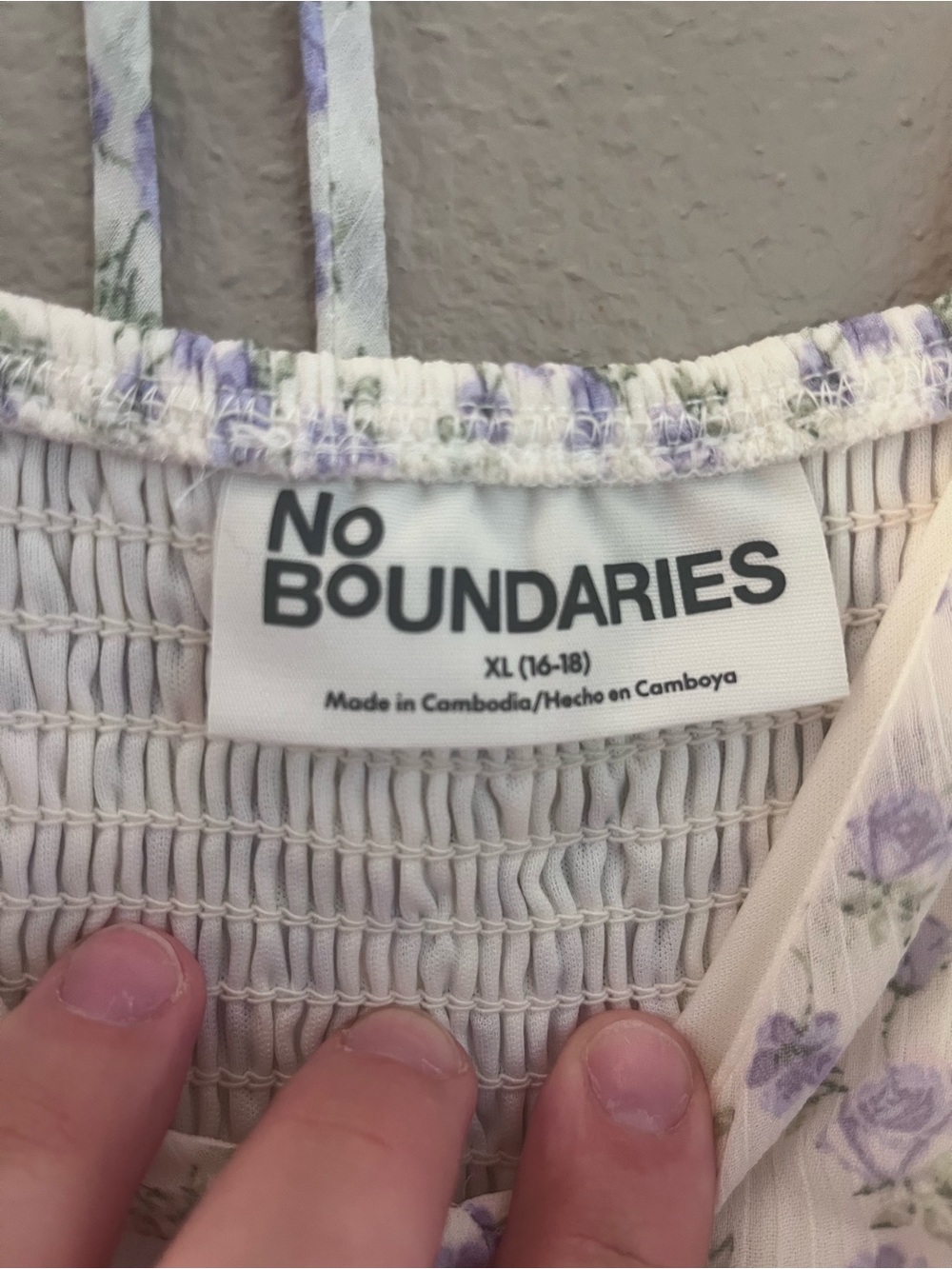 No Boundaries White Maxi Dress with Lavender Floral Print - Picture 2 of 4